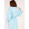 Длинный голубой халат с капюшоном Baci & Abbracci B&A_ Velour donna celeste