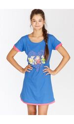 Трикотажная домашняя сорочка с гномами Planetex Planetex_WD22562 bluette