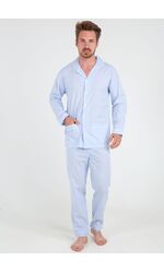 Классическая хлопковая пижама в тонкую полоску Grino Pellegrini_Charly 102