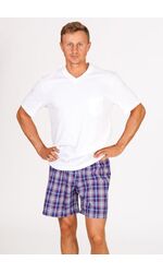 Трикотажная мужская футболка с клетчатыми шортами Vilfram VU_7362