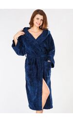 Женский халат из велюровой махры Baci & Abbracci B&A_ Velour donna blu