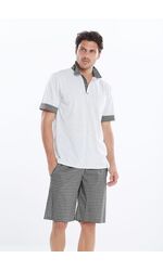 Мужские клетчатые шорты с футболкой-поло Manam MU_9426