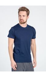 Синяя хлопковая футболка для мужчин Snelly Snelly Uomo_7015 blu