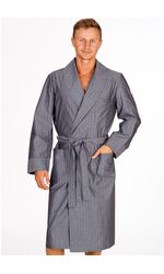 Легкий мужской домашний халат из натурального хлопка B&B B&B_Genova grigio