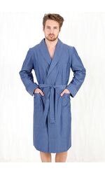 Хлопковый халат для мужчин синего цвета B&B B&B_Venezia