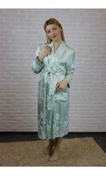 Женский атласный халат из бамбука Silk bamboo (9210)