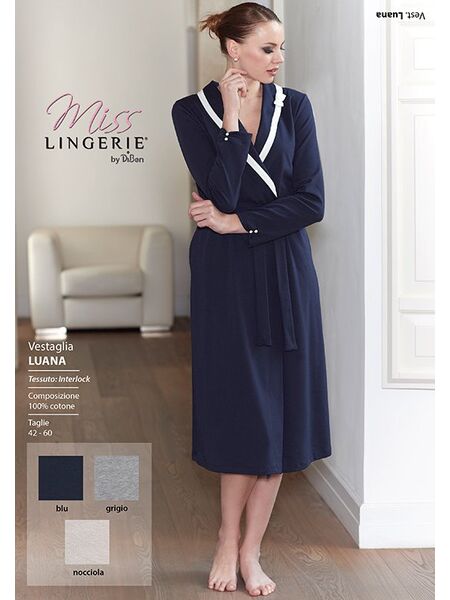 Длинный синий халат для женщин Miss Lingerie Diben_Luana