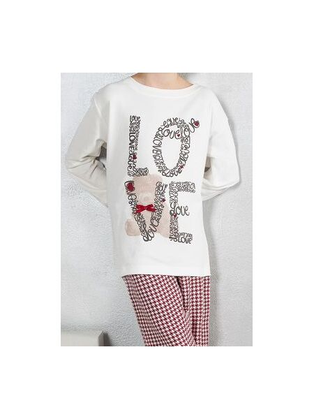 Пижама для девочек с надписью LOVE Pop corn  R6947