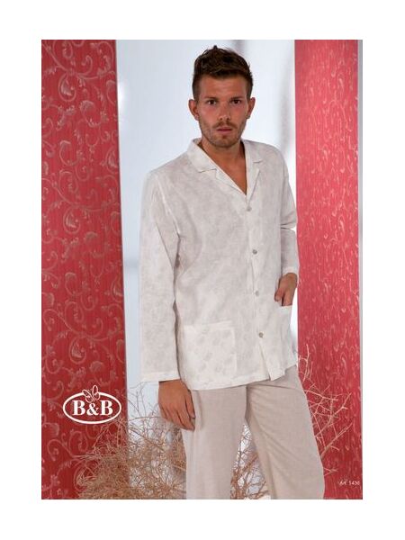 Роскошная мужская пижама из натурального льна B&B B&B_1436