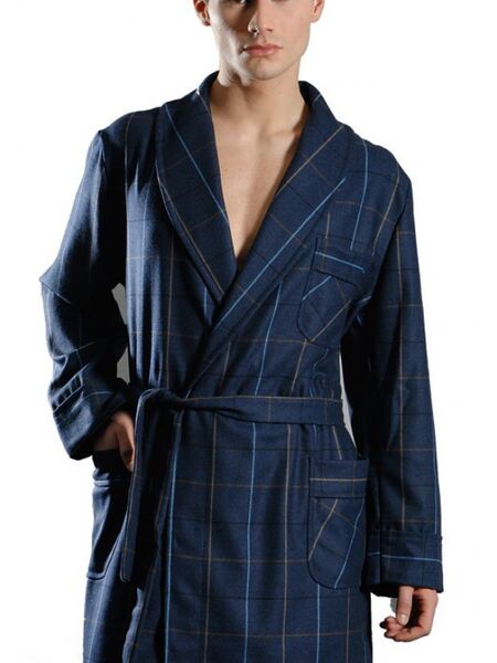 Шерстяной мужской халат B&B B&B_Cortina blue