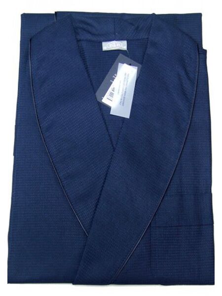 Легкий мужской халат из 100% хлопка темно-синего цвета B&B B&B_Tolone