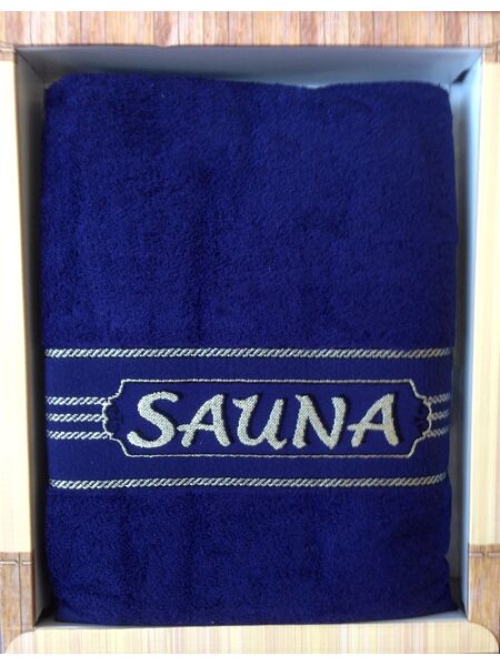 Большое махровое полотенце для бани-сауны SAUNA 100x170 (EA) Подарочная коробка.