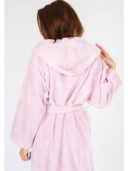 Женский махровый халат с карманами Baci & Abbracci B&A_ Velour donna rosa