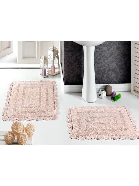 Набор ковриков для ванной "MODALIN" кружевной EVORA 60x100 + 50x70 см 1/2